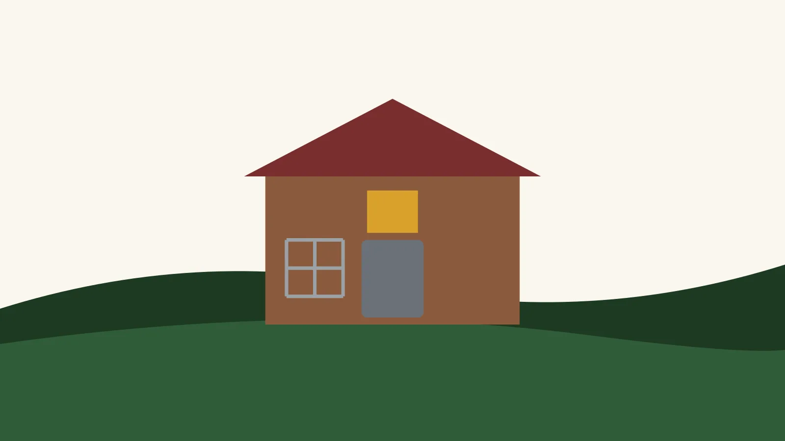 Flat illustration of two automatic chicken coop doors, one with a local light sensor and one controlled from a smartphone