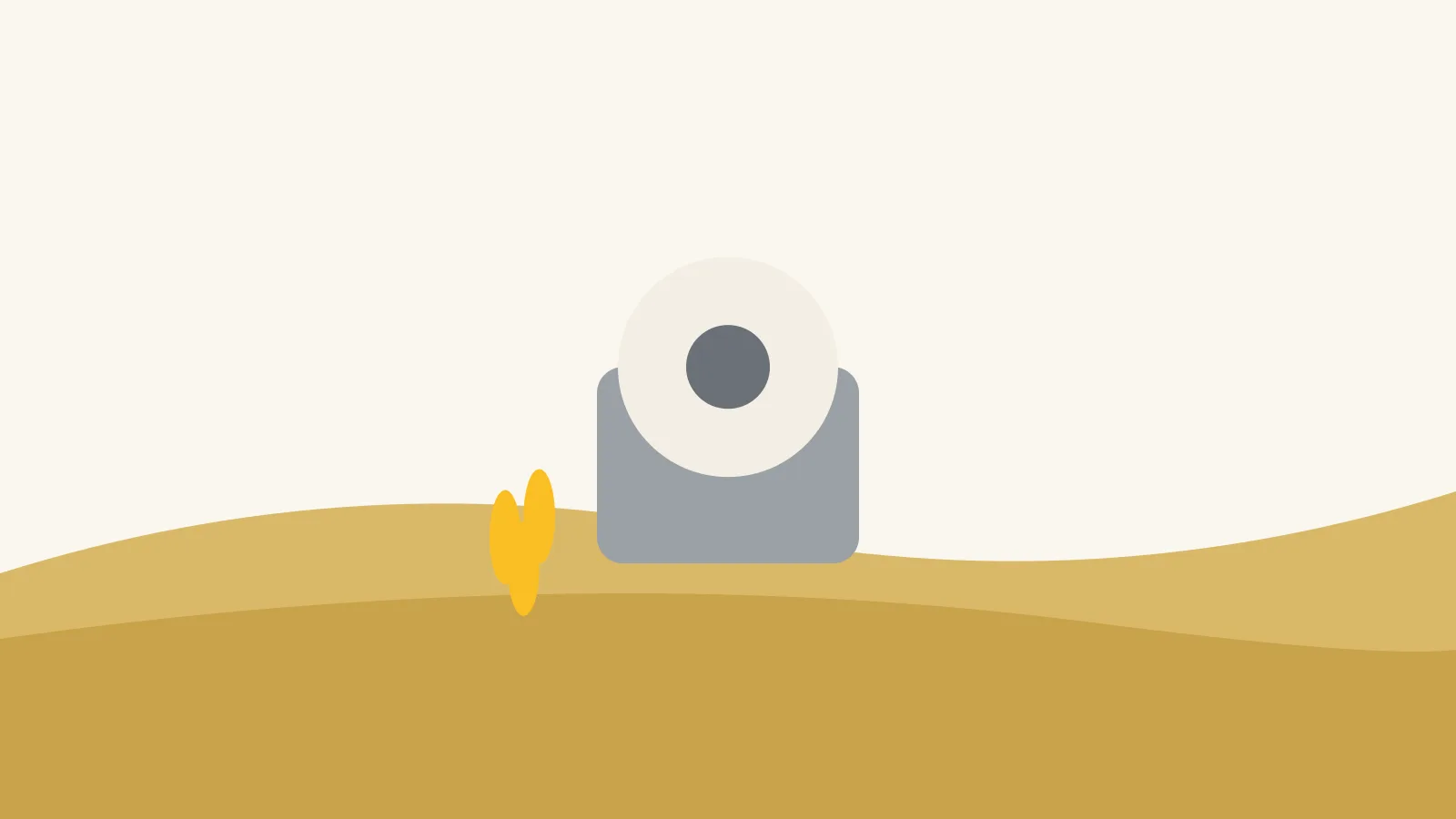 Flat illustration of a grain mill and a bag of wheat berries on a kitchen counter